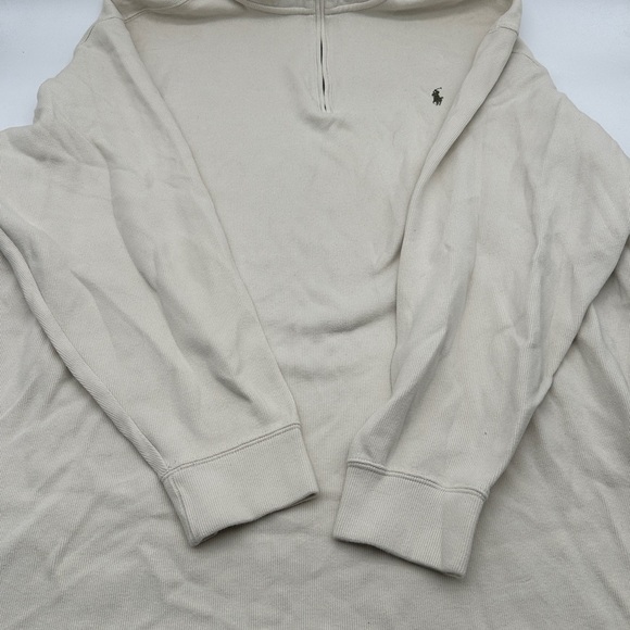 Polo Ralph Lauren Men’s Estate Rib 1/4 Zip Pullover Sweater Knit 2XLT Beige - Picture 2 of 11